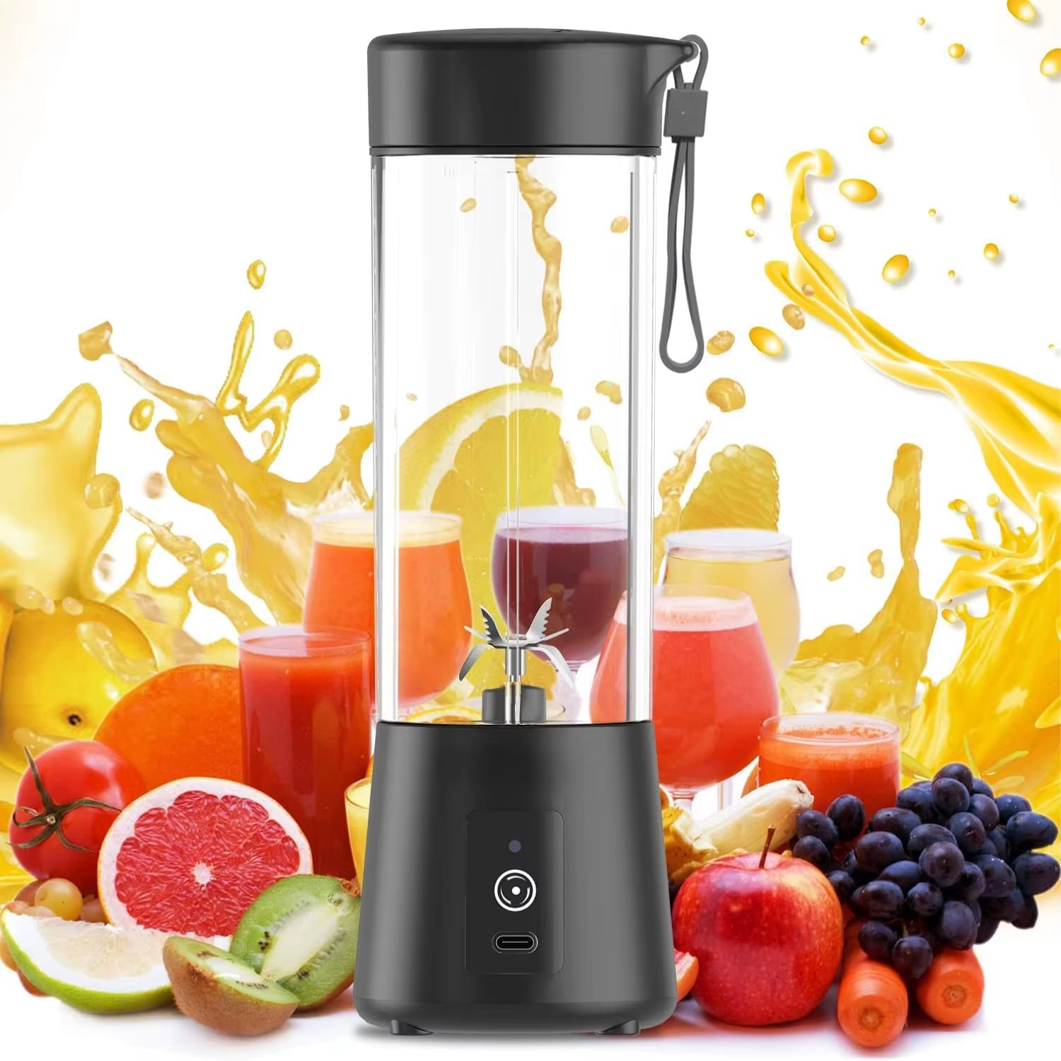 High-Speed USB Rechargeable Portable Personal Blender with Powerful 4000Mah Battery - Perfect for Making On-The-Go Protein Shake