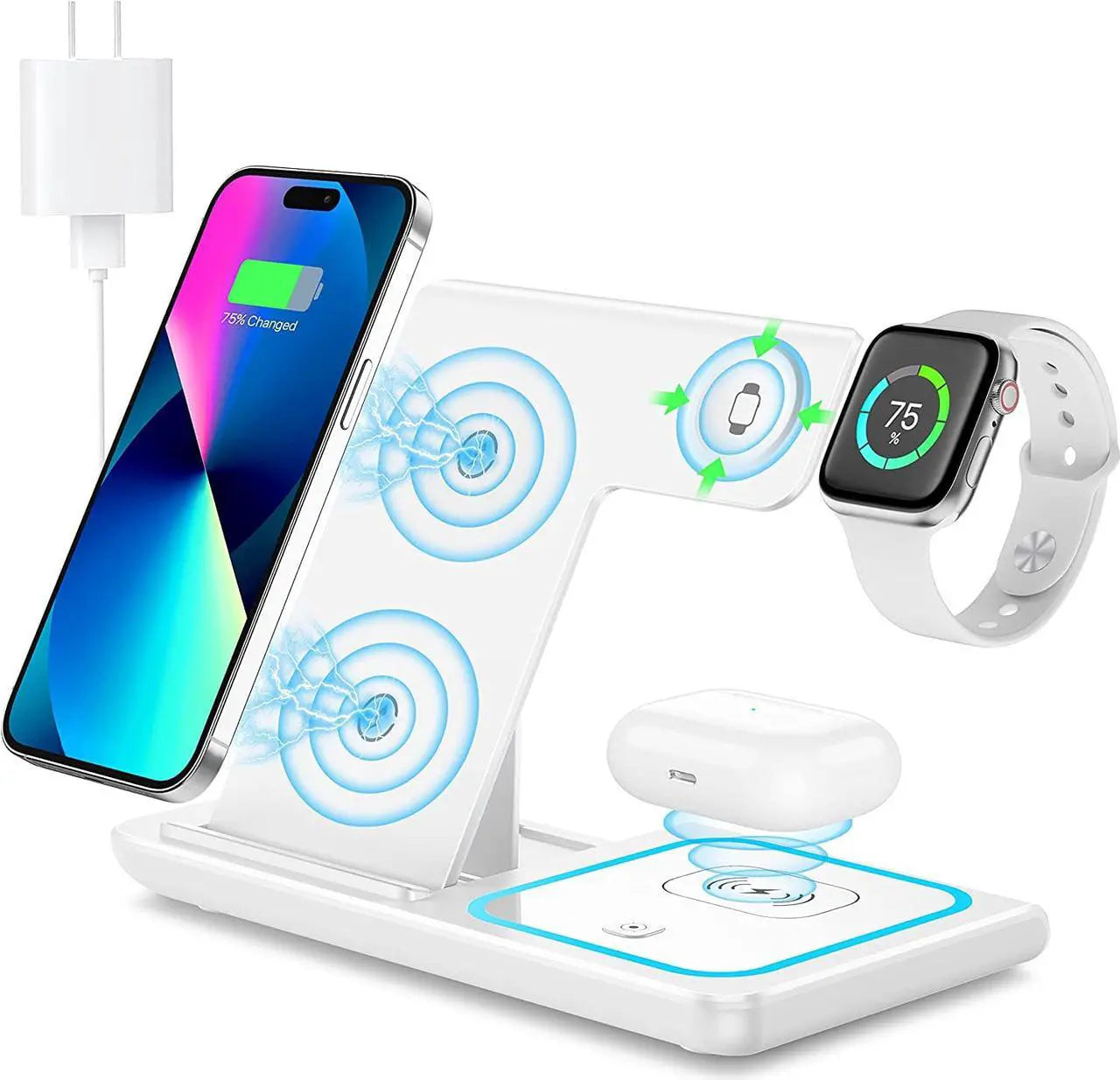 3-in-1 Foldable Wireless Charging Station (30W) for iPhone, Watch & AirPods