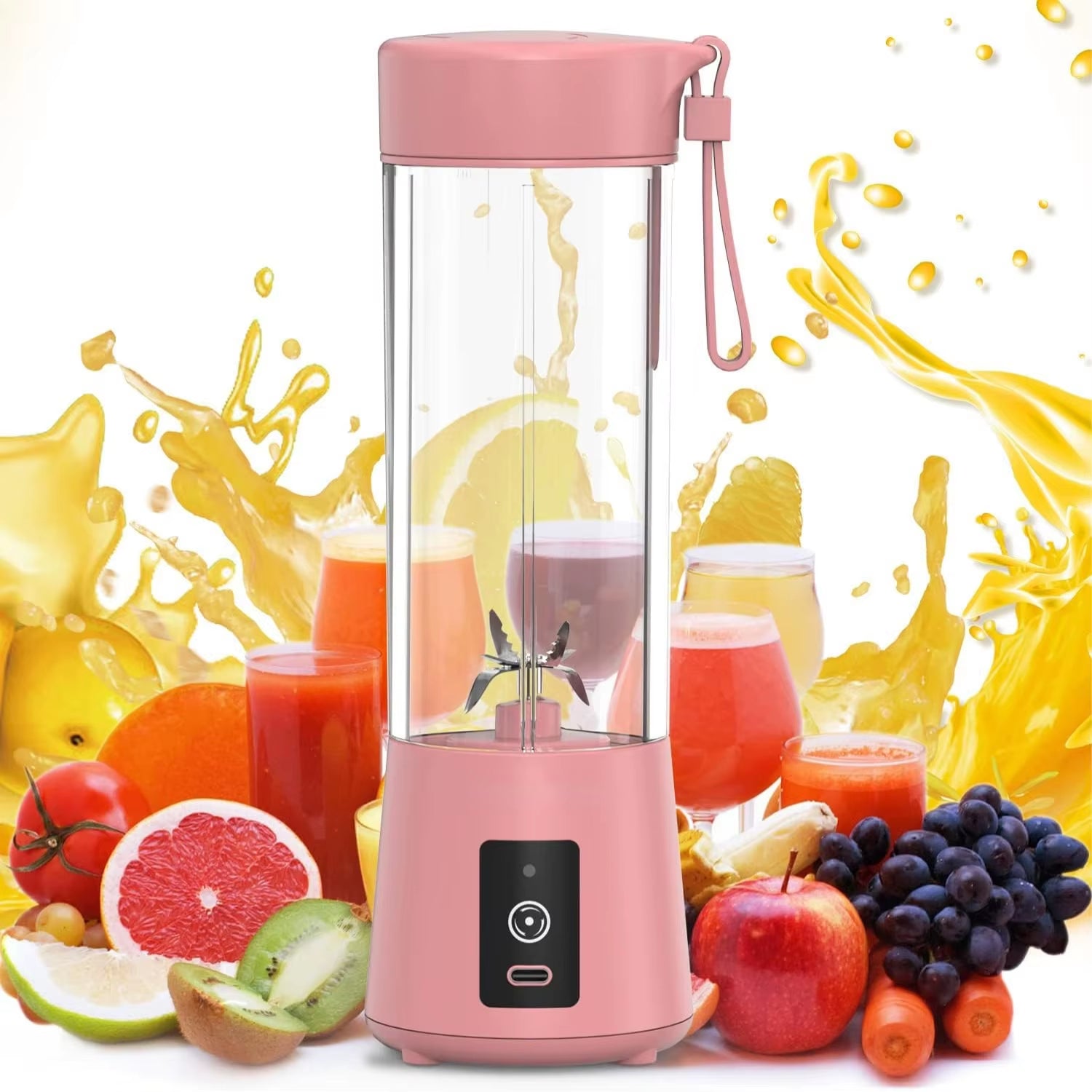 High-Speed USB Rechargeable Portable Personal Blender with Powerful 4000Mah Battery - Perfect for Making On-The-Go Protein Shake