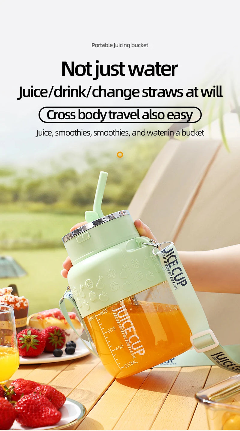 Portable USB Rechargeable Electric Juice Cup, 27 Fl Oz Large Capacity Multifunctional Mini Blender for Smoothies, Milkshakes, An