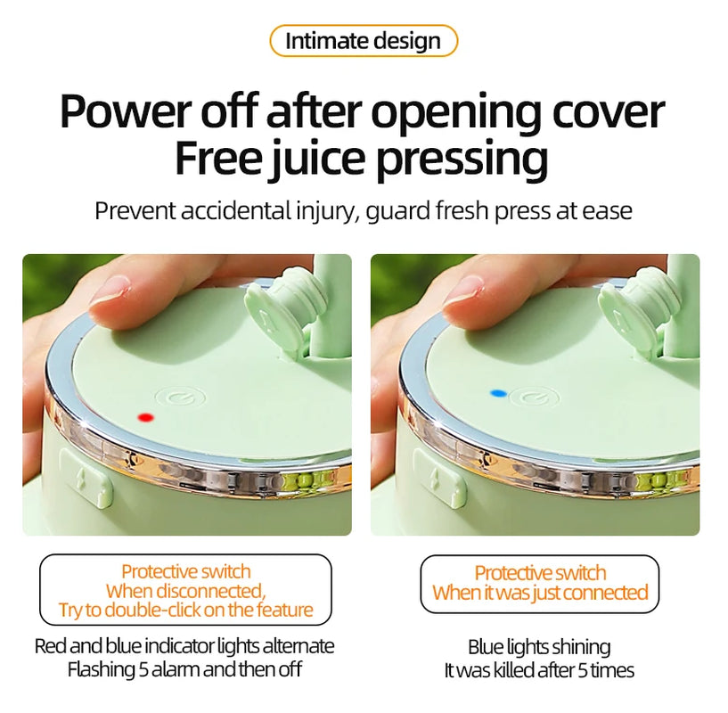 Portable USB Rechargeable Electric Juice Cup, 27 Fl Oz Large Capacity Multifunctional Mini Blender for Smoothies, Milkshakes, An